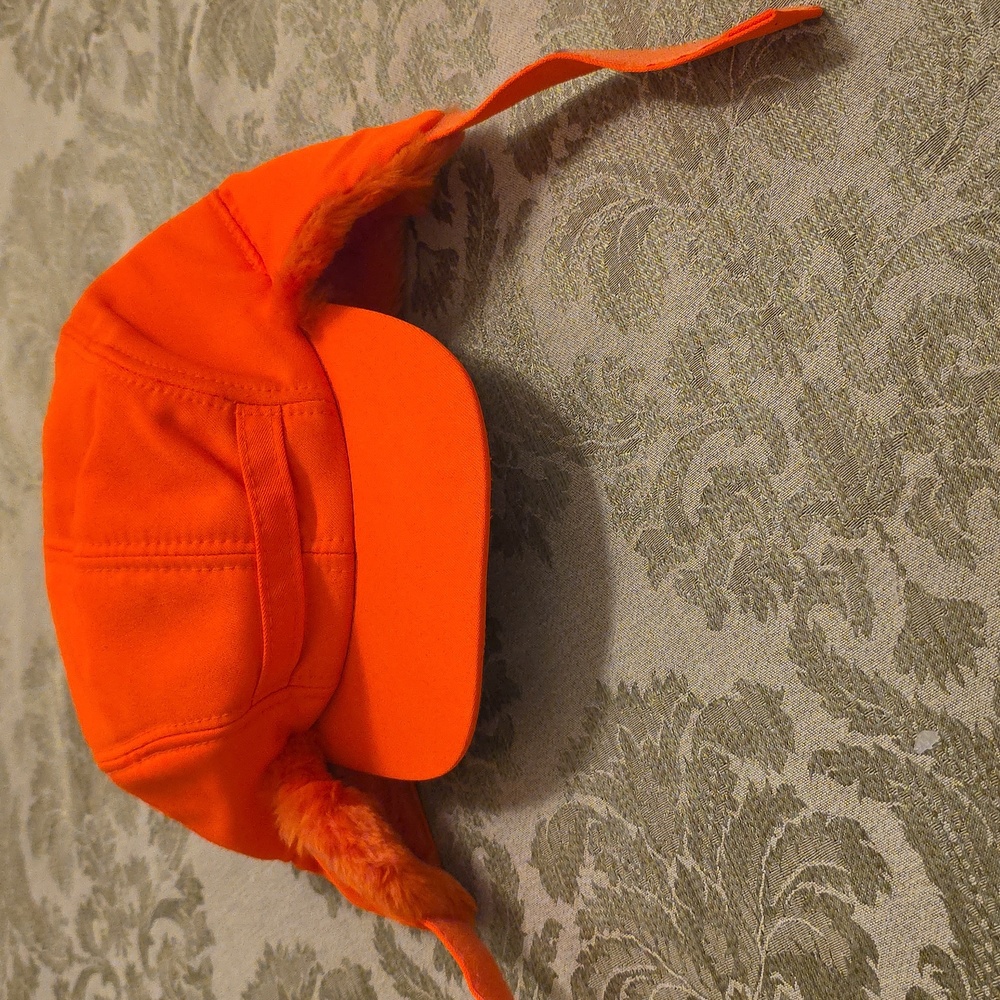 Bright Orange Winter Cap with Ear Flaps - Picture 4 of 4